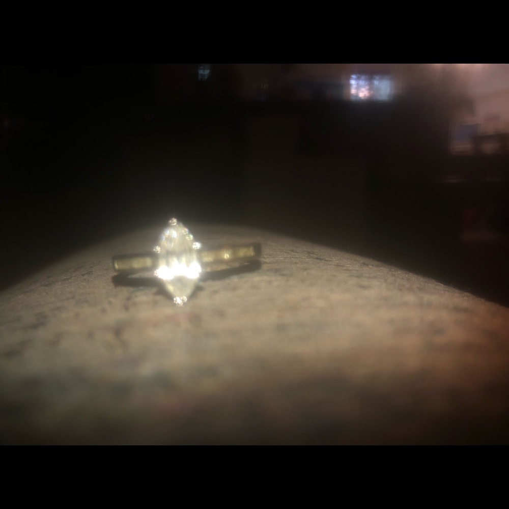 White Sapphire Solitaire Ring - image 1